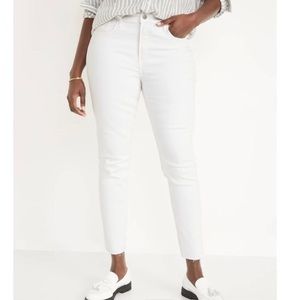 Old Navy White Rockstar Super Skinny Jeans with Built in Sculpt Sz 12